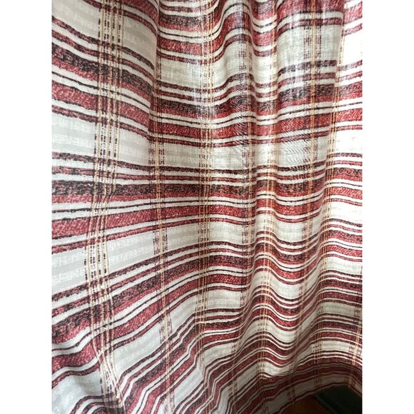 Vintage 70s pleated curtains, pair of red/white stripes or single green panel - Picture 2 of 10